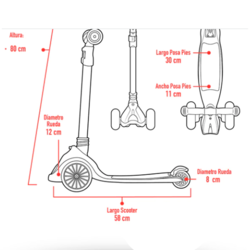 HOOK SCOOTER NIÑO FOLD- RED